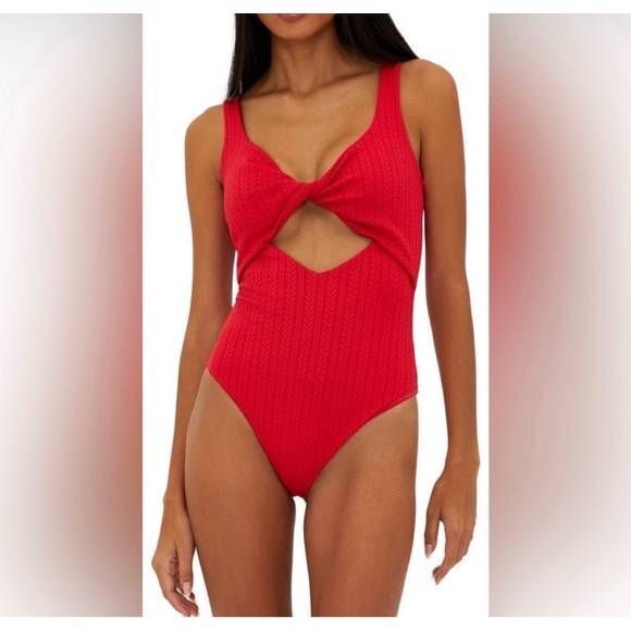 Beach Riot Tyler Textured One Piece Red Swimsuit NWOT - Picture 1 of 4